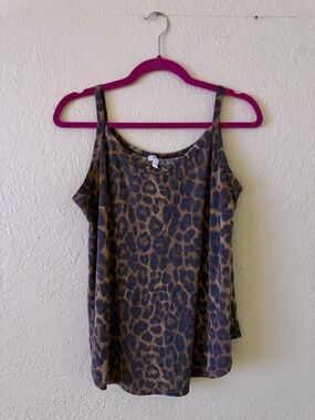 Bom Bomb Brand Leopard Print Sleeveless Tank Top in Brown